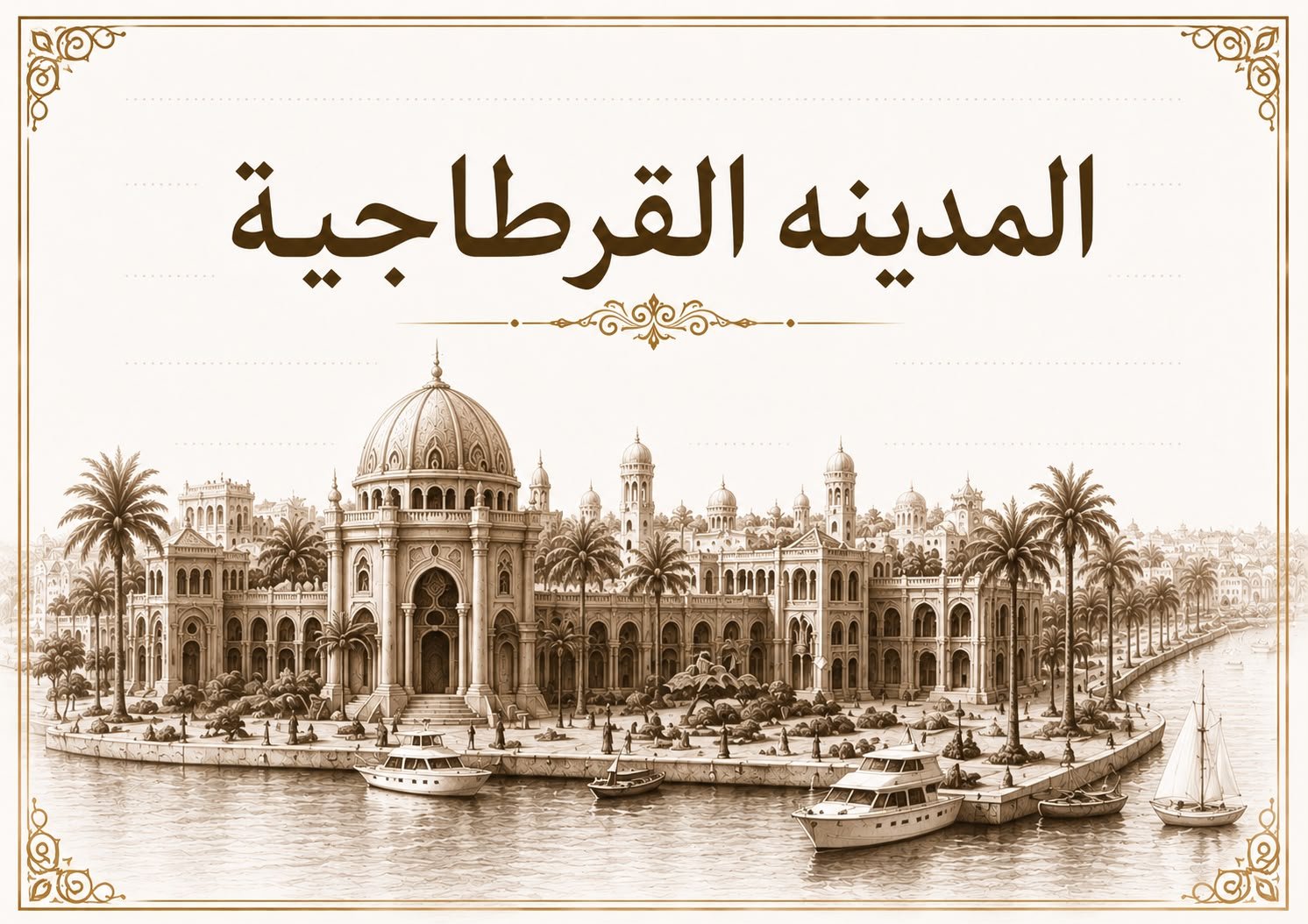 رسمة تاريخية لإحدى المدن المتوسطية القديمة